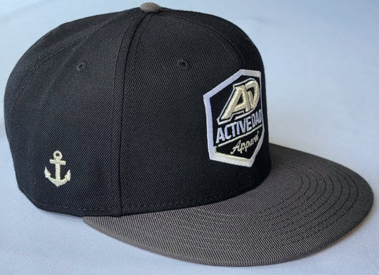Active Dad Classic Snapback Hat- Black/Silver