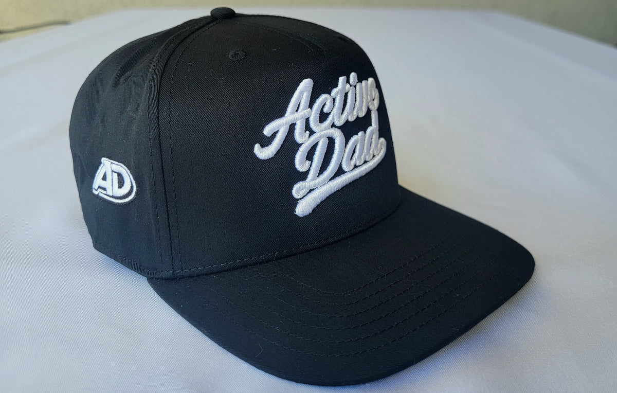 Active Dad Script Hat-Black